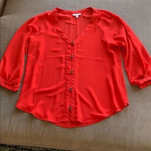 Naked Zebra Red Flowy Blouse